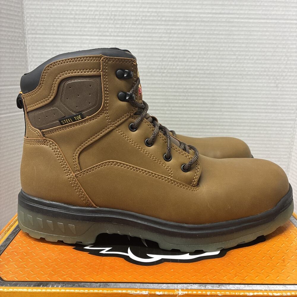 Brahma Men's Combustion 6" Steel Toe Work Boots Comfortable Tan Size 11 US